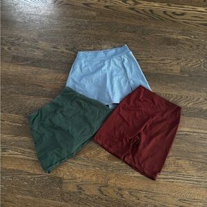 Activewear bundle: mini skorts and hidden bunch scrunch workout shorts